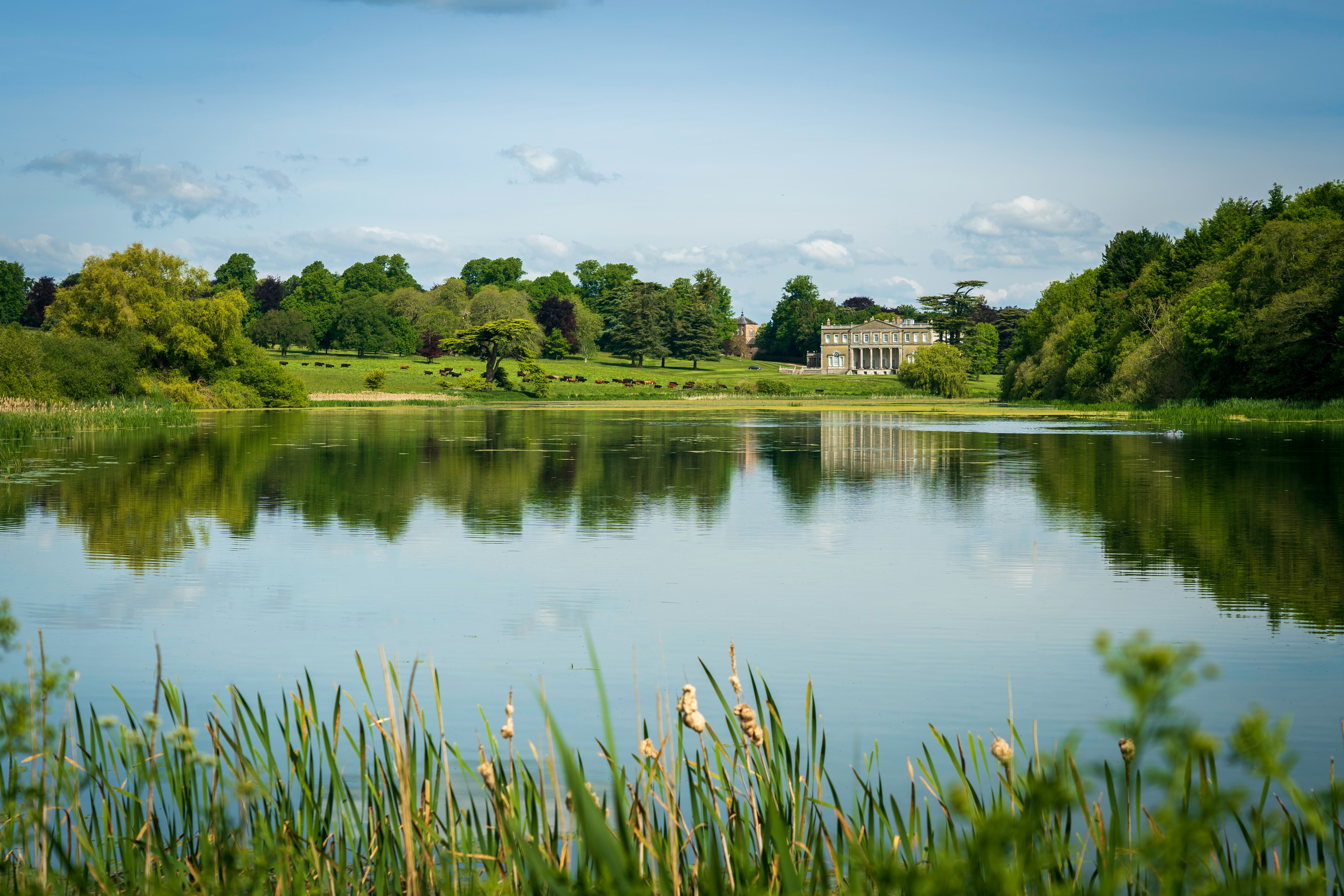 Crichel House, Dorset, from across the lake, in the wonderful Dorset countryside.